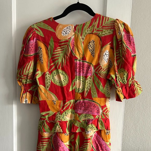 Farm Rio Papaya Romper women’s size small - Picture 8 of 10